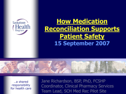 How Medication Reconciliation Supports Patient Safety