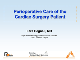 Perioperative Management of the Cardiac Patient