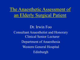 Surgery in the Elderly