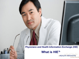 Pre-Meeting Primer: Health Information Exchange Overview