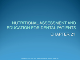 nutritional assessment and counseling for the dental