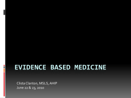 Evidence Based Medicine - University of South Alabama