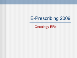 E-Prescribing Incentives 2009