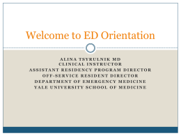 Welcome to ED orientation