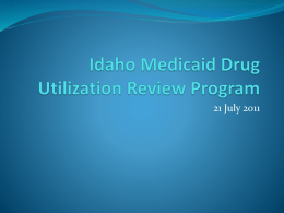 Idaho Medicaid Drug Utilization Review Program