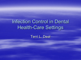 Infection Control in Dental Health