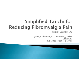 Simplified Tai chi for Reducing Fibromyalgia Pain