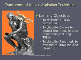 TBNA techniques - Bronchoscopy International