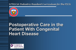 Postoperative Care in the Patient With Congenital Heart
