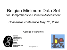 Belgian Minimum Data Set for Comprehensive Geriatric