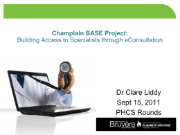Champlain BASE Project: