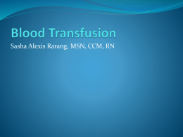Blood Transfusion - NR104 [licensed for non