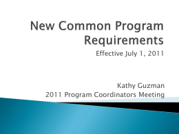 New Common Program Requirements