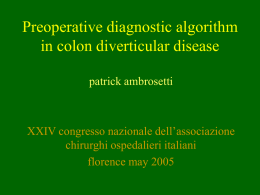 Preoperative diagnostic algorithm in colon diverticular