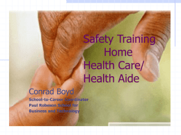 Safety Training Home Health Care/ Health Aide