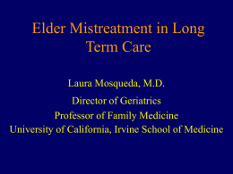 Elder Abuse in Long Term Care