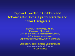 Looking at the Bipolar Spectrum in Children and Adolescents