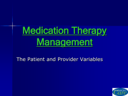 Medication Therapy Management: