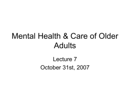 Mental Health & Care of Older Adults