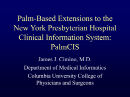 Palm-Based Extensions to the New York Presbyterian
