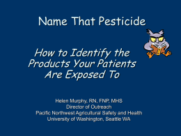 Name That Pesticide - Pesticide Health Effects Medical