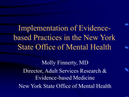 Implementation of Evidence-based Practices in the New York