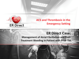 ER Direct Case: Management of Atrial Fibrillation and Post