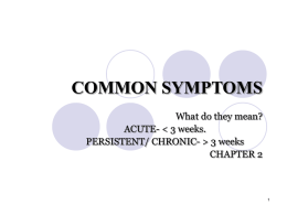 COMMON SYMPTOMS