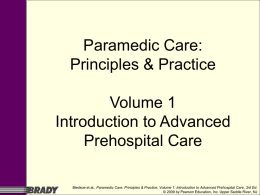 Paramedic Care: Principles & Practice Volume 1