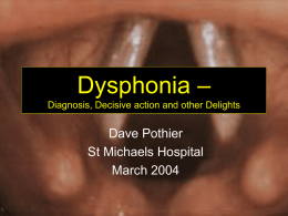 Dysphonia - ENT for medical students