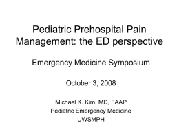 Continuum of Acute Pain Management in Children