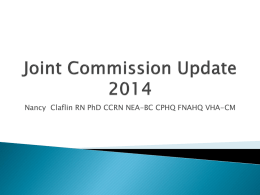 Joint Commission Update 2014