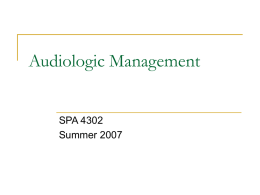 Audiologic Management - University of Florida