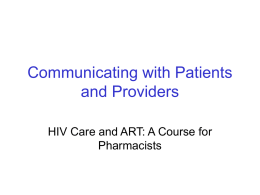Patient Counseling and Physician Interaction Skills