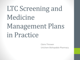 Screening and Medicine Management Plans in Practice