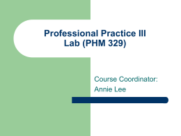 Professional Practice III Lab (PHM 329)