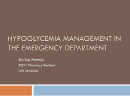 Hypoglycemia Management in the Emergency Department
