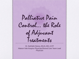 Palliative Pain Control… the Role of Adjuvant Treatments