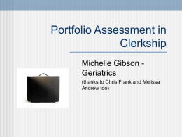 Portfolio Assessment in Clerkship