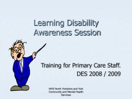 Training for Primary Care Staff.