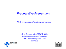 Preoperative Assessment