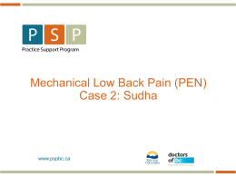 Mechanical Low Back Pain (PEN)