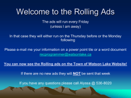 Welcome to the Rolling Ads
