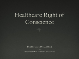 The Right of Conscience and Religious Liberty