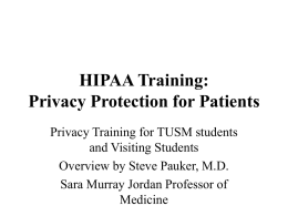 HIPAA Training: Privacy Protection for Patients