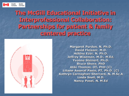 The McGill Educational Initiative in Interprofessional