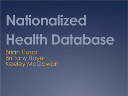 Nationalized Health Database
