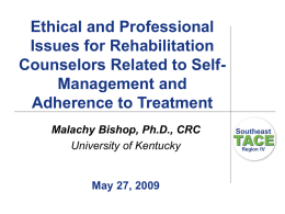 Ethical issues for rehabilitation counselors related to