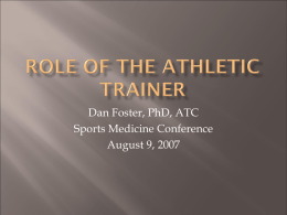 Role of the Athletic Trainer