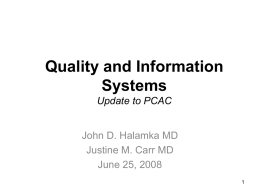 IS/Clinician Partnership Clinical Information Systems
